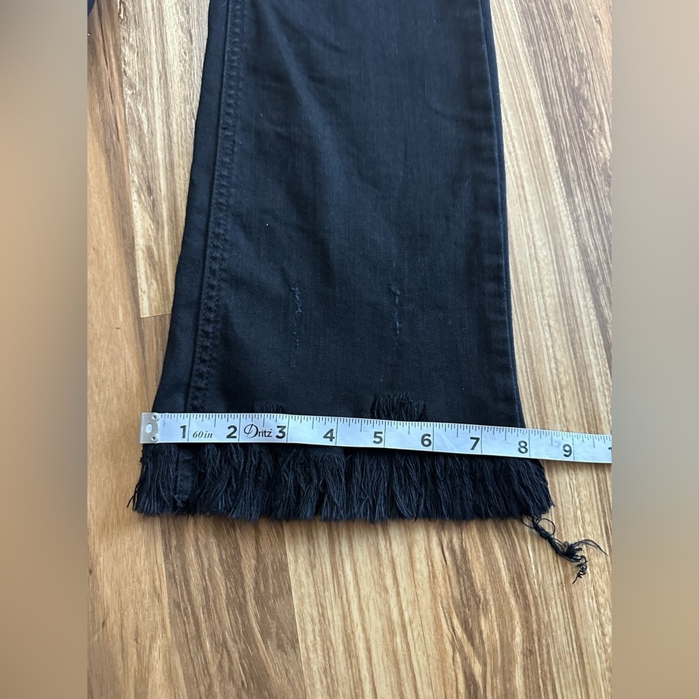 Before You Cropped Raw Frayed Hem Stretchy Jeans Black Size Medium - Picture 9 of 11
